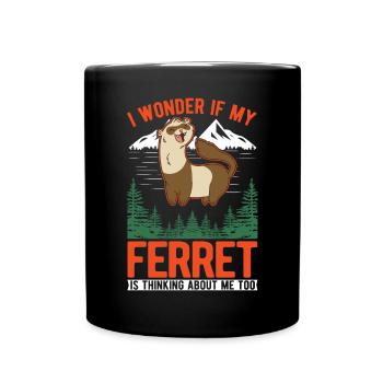 Amoureux du furet Cadeau furet - Mug uni - noir - Devant