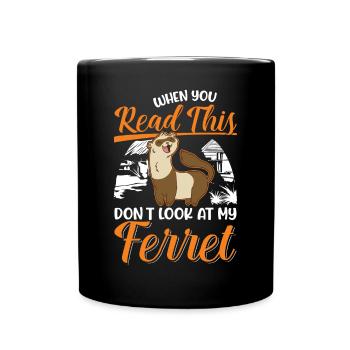 Ferret lover Ferret Gift - Full Colour Mug - black - Front
