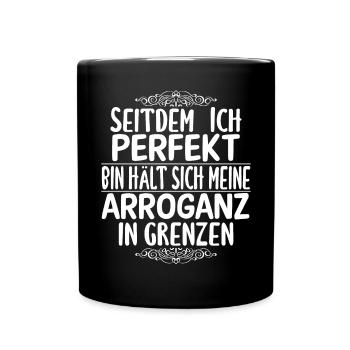 Lustiger Büro Spruch Arbeitskollegin Eingebildet - Tasse einfarbig - Schwarz - Vorne