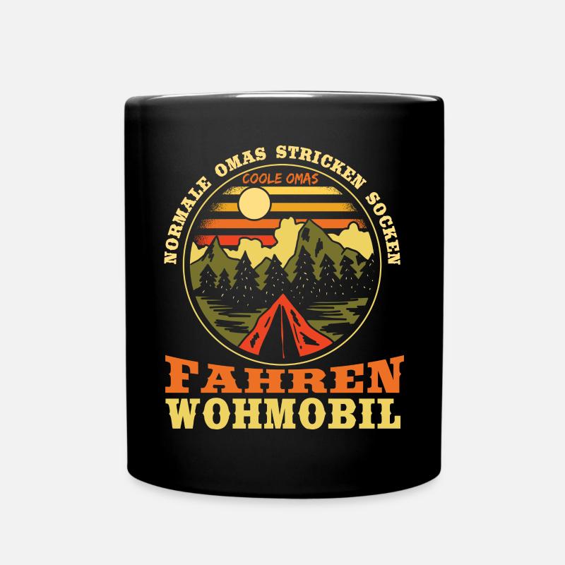 Witziger Omi Spruch Lustig Wohnwagen Oma - Tasse einfarbig - Schwarz