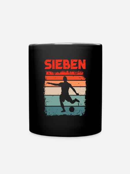 7. Geburtstag Fußball 7 Jahre Alt Fussballer - Tasse einfarbig - Schwarz