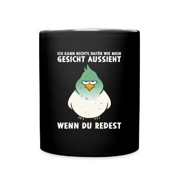 Kann nichts dafür Gesicht aussieht - Tasse einfarbig - Schwarz - Vorne