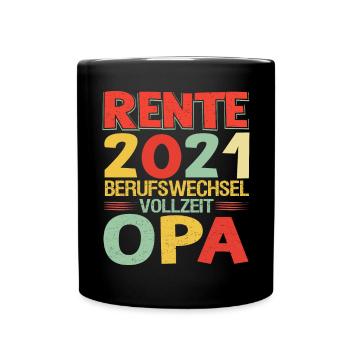Renteneintritt Opa Großvater Abschiedsgeschenk - Tasse einfarbig - Schwarz - Vorne