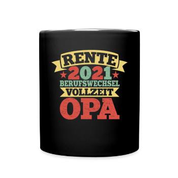 Lustiger Ruhestand Spruch Rentner Opa Großvater - Tasse einfarbig - Schwarz - Vorne