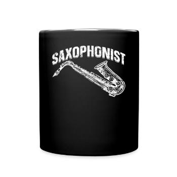 Saxophonist Saxophone Instrument Sax Playing Saxop - Tasse einfarbig - Schwarz - Vorne