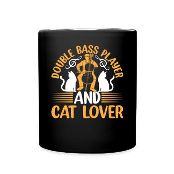 Double Bassist - Double Bass Player And Cat Lover - Full Colour Mug - black - Front