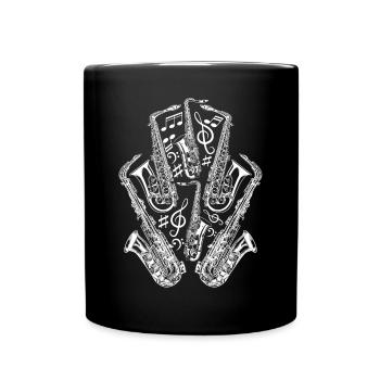 Saxophone Lover Sax Player Saxophone Musician - Tasse einfarbig - Schwarz - Vorne