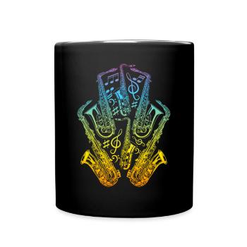 Saxophone Player Saxophone Instrument Saxophone Pl - Tasse einfarbig - Schwarz - Vorne