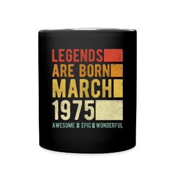 Birthday March 1975 - Full Colour Mug - black - Front