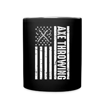 Patriotic Axe Throwing American Flag For Axe Throw - Tasse einfarbig - Schwarz - Vorne