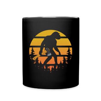 Retro Sasquatch Axe Throwing For Axe Thrower - Tasse einfarbig - Schwarz - Vorne