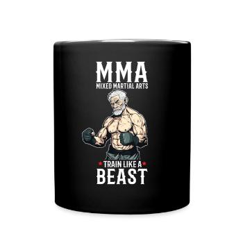 MMA Trainieren wie eine Bestie - Cage Fighter Free - Tasse einfarbig - Schwarz - Vorne