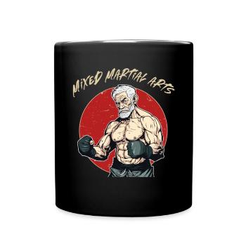 Cage Fighter Dad - MMA Alter Mann - Tasse einfarbig - Schwarz - Vorne