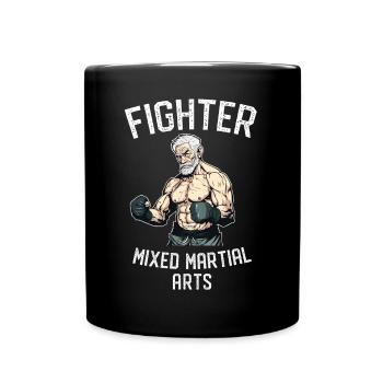 Kämpfer MMA Mann - Cage Fighter Free Fighting - Tasse einfarbig - Schwarz - Vorne