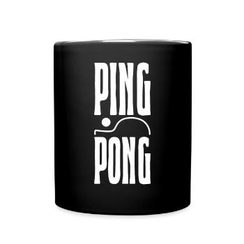 Ping Pong outfit with table tennis bat - Full Colour Mug - black - Front