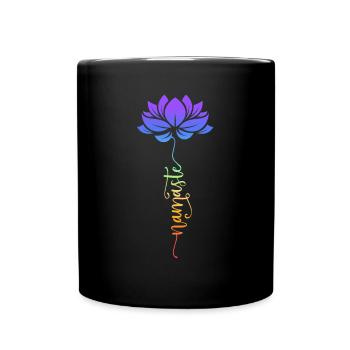 Namaste Lotus Flower Meditation Yoga - Tasse einfarbig - Schwarz - Vorne