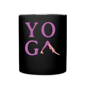 Simple Minimalistic Yoga - Tasse einfarbig - Schwarz - Vorne