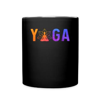 Simple Minimalistic Yoga - Tasse einfarbig - Schwarz - Vorne