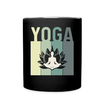 Minimalistic Lotus Flower Meditating Yoga - Tasse einfarbig - Schwarz - Vorne