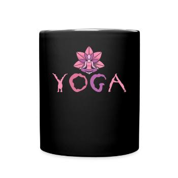 Simple Minimalistic Yoga - Tasse einfarbig - Schwarz - Vorne