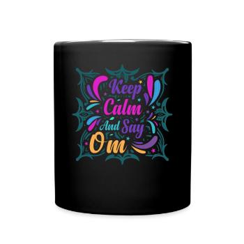 Restez calme et dites OM Yoga - Mug uni - noir - Devant