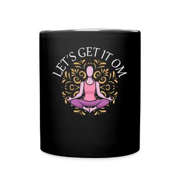 Let's Get It Om Yoga - Tasse einfarbig - Schwarz - Vorne