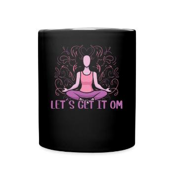 Let's Get It Om Yoga - Tasse einfarbig - Schwarz - Vorne