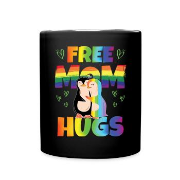 Kostenlose Mama-Umarmungen | Pride Month | LGBT - Tasse einfarbig - Schwarz - Vorne