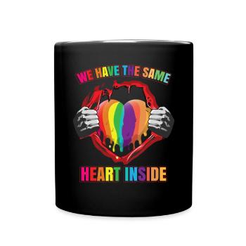 Wir haben das gleiche Herz im Inneren - Tasse einfarbig - Schwarz - Vorne