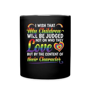 Pride Month | LGTBQ | Mama | Regenbogenfahne - Tasse einfarbig - Schwarz - Vorne