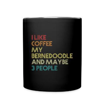 Bernedoodle Dog Owner Coffee Lovers Quote Vintage - Mug uni - noir - Devant