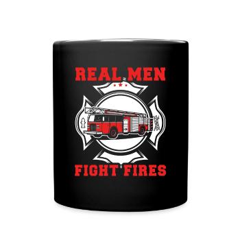 Feuerwehrmann Feuerwehr & Sprüche - Tasse einfarbig - Schwarz - Vorne