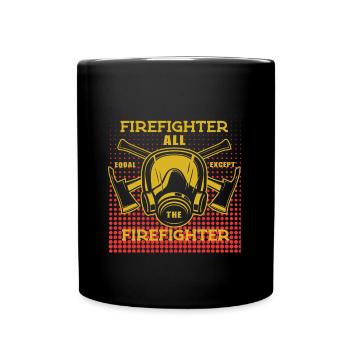 Feuerwehrmann Feuerwehr & Sprüche - Tasse einfarbig - Schwarz - Vorne