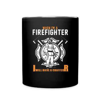 Feuerwehrmann Feuerwehr & Sprüche - Tasse einfarbig - Schwarz - Vorne