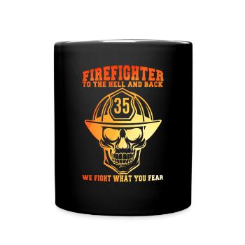 Feuerwehrmann Feuerwehr & Sprüche - Tasse einfarbig - Schwarz - Vorne