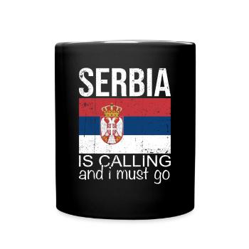 Serbien Spruch - Tasse einfarbig - Schwarz - Vorne