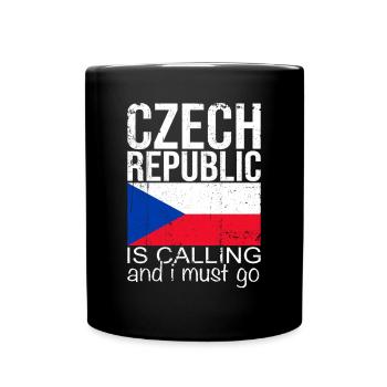 Tschechien - Tasse einfarbig - Schwarz - Vorne