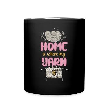 Tricoter Tricoter à la maison est l’endroit où mon - Mug uni - noir - Devant