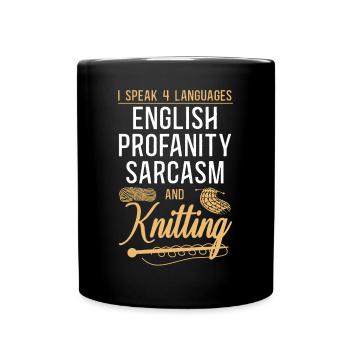 Tricoter Tricoter Je parle 4 - Mug uni - noir - Devant