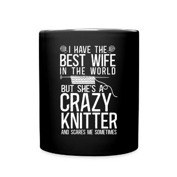 Knitting Knitter Wife Husband - Tasse einfarbig - Schwarz - Vorne