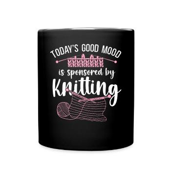 Knitting Knitter Today's Good Mood - Tasse einfarbig - Schwarz - Vorne