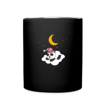 Un panda endormi mignon s’allonge sur - Mug uni - noir - Devant
