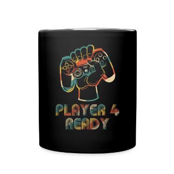 Player 4 Ready in Combo mit Spieler 1, 2 - Tasse einfarbig - Schwarz - Vorne