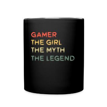 Video Gamer The Girl The Myth The Legend - Full Colour Mug - black - Front