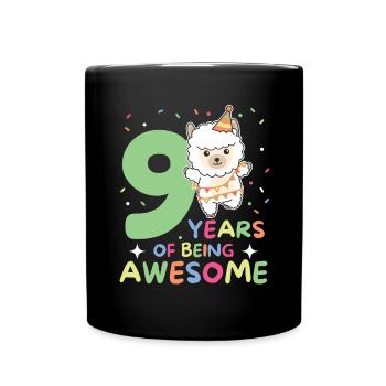 Alpaga pour les enfants de 9 ans de neuf ans - Mug uni - noir - Devant