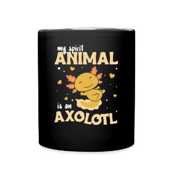Mon animal spirituel est un axolotl doux axolotl - Mug uni - noir - Devant