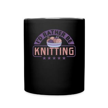 Handmade knitting funny knitting saying - Full Colour Mug - black - Front