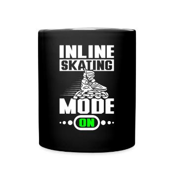 Mode patin à roues alignées activé - Mug uni - noir - Devant