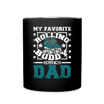 Mon patineur à roues alignées préféré m’appelle papa - Mug uni - noir - Devant
