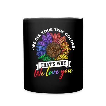 LGBT Sonnenblume - Tasse einfarbig - Schwarz - Vorne